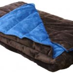 brown and blue weighted blanket